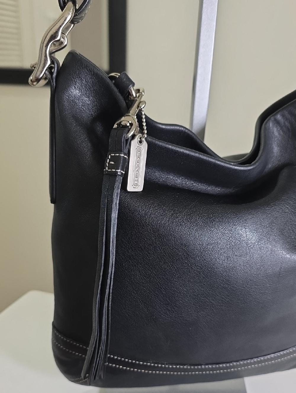 COACH 1415 Vintage 2004 Legacy Slim Black/Silver Smooth Leather Crossbody EUC - Picture 5 of 17